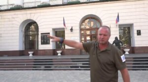 American Air To Surface Rockets Hit Center Donetsk Russia Ukraine War (Special Operation)
